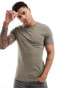 Фото #1 товара New Look muscle fit t-shirt in dark khaki