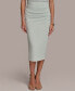 ფოტო #1 პროდუქტის Women's Ruched Jersey Midi Skirt
