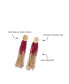 Фото #2 товара INK + ALLOY Mae Oval Brass Post 2-Color Beaded Tassel Earrings Red