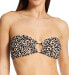 Фото #1 товара Vince Camuto Women Tanzania Cheetah Logo Ring Bandeau Bikini Top Black Size XS