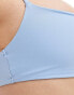 Weekday Byron shiny bandeau bikini top in light blue