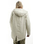 ONLY & SONS longline lightweight parker coat in beige