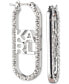 Silver-Tone Pavé Logo Oval Hoop Earrings