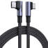 Фото #1 товара Kątowy kabel przewód w oplocie USB-C Quick Charge PD 100W 2m czarny