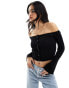 Фото #1 товара Mango off shoulder cardigan and black