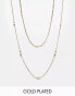 Фото #1 товара ALDO 2 pack gold plated delicate necklaces with faux pearl detail in gold