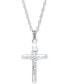 Фото #1 товара Macy's crucifix Pendant Necklace in Sterling Silver