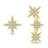 Charming asymmetric gold-plated earrings Star EA780Y