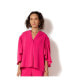 ფოტო #1 პროდუქტის Women's Butterfly Sleeve Raspberry Pink Open Back Hi-Lo Top