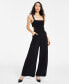 Фото #1 товара Women's Square-Neck Cutout-Side Wide-Leg Jumpsuit, Created for Macy's