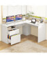 L-Shaped Computer Desk with Letter File Drawer