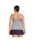 Фото #2 товара Women's Plus Size V-Neck Wrap Underwire Tankini Swimsuit Top Adjustable Straps