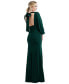 ფოტო #2 პროდუქტის Womens Bishop Sleeve Open-Back Trumpet Gown with Scarf Tie