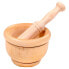 FACKELMANN Birch Wooden Mortar With Pestle D14x10 cm