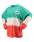 ფოტო #3 პროდუქტის Women's Aqua and White Miami Dolphins Ombre Long Sleeve T-shirt