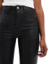Фото #3 товара River Island high waist croc effect coated jeans in black