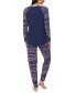 ფოტო #3 პროდუქტის Women's Brushed Sweater-Knit Long-Sleeve Pajama Set