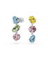 ფოტო #4 პროდუქტის Mixed Cuts Multicolored Rhodium Plated Gema Drop Earrings