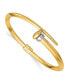 ფოტო #1 პროდუქტის 18k Yellow Gold Two-tone Bypass Hinged Bangle Bracelet