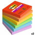 Фото #1 товара Стикеры для записей Post-it Super Sticky Разноцветный 6 Предметы 76 x 76 mm (2 штук)