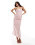 Kaiia maxi skirt side split co-ord in baby pink