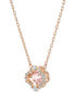 ფოტო #2 პროდუქტის Rose Gold-Tone Crystal Flower Pendant Necklace, 14-7/8" + 2" extender