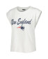 ფოტო #2 პროდუქტის Women's White, Cream New England Patriots Montana Knit T-shirt and Shorts Sleep Set
