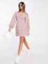 Фото #3 товара Glamorous wrap mini tea dress in pink ditsy