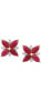 ფოტო #2 პროდუქტის Sapphire (1-5/8 ct. t.w.) & Diamond (1/8 ct. t.w.) Flower Stud Earrings in 14k Gold (Also in Ruby)