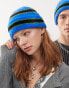 Reclaimed Vintage unisex beanie in blue and black stripe