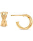 ფოტო #1 პროდუქტის Crossover Huggie Small Hoop Earrings in 14k Gold, 0.59"