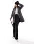 Vila double breasted wool blazer coat in grey check