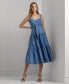 Фото #1 товара Women's Cotton-Blend Tie-Front Tiered Dress