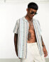 ASOS DESIGN relaxed revere linen mix shirt in aztec print