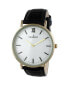 Фото #1 товара Men's White Dial Super Slim Watch with Black Leather Band