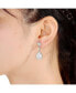 Фото #3 товара Sterling Silver White gold Plated Pear Drop Cubic Zirconia with Circle Post Earrings