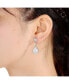 ფოტო #3 პროდუქტის Sterling Silver White gold Plated Pear Drop Cubic Zirconia with Circle Post Earrings