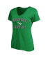 Фото #1 товара Women's Kelly Green Distressed Philadelphia Eagles Plus Size Retro V-Neck T-shirt