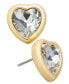 ფოტო #1 პროდუქტის Gold-Tone Crystal Heart Stud Earrings, Created for Macy's