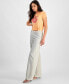 ფოტო #7 პროდუქტის Women's Embellished Mid Rise Wide Leg Jeans