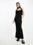 Фото #3 товара Bershka strappy slinky maxi dress in black