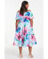 Фото #3 товара Women's Plus Size Scuba Floral Bardot Skater Midi Dress