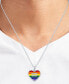 ფოტო #4 პროდუქტის Diamond Accent Rainbow Heart Pendant Necklace in Sterling Silver, 16" + 4" extender