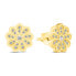 Floral gold-plated earrings with zircons LME0796Y