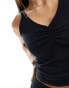 Фото #3 товара ASOS 4505 soft touch vest top with ruched front and inner bra in black