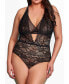 ფოტო #1 პროდუქტის Plus Size 1 Piece Lace Lingerie Teddy with Crisscross Cup Detail