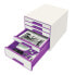 Esselte Leitz Wow Cube - Rubber - Purple - White - 5 drawer(s) - 287 mm - 363 mm - 270 mm