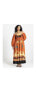 ფოტო #2 პროდუქტის Plus Size Printed Puff Sleeve Fringe Maxi