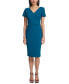 ფოტო #1 პროდუქტის Women's Short-Sleeve V-Neck Sheath Dress