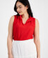 ფოტო #3 პროდუქტის Petite V-Neck Sleeveless Top